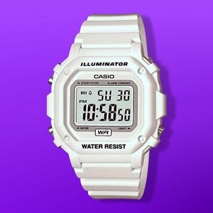 White Retro Casio F-108WHC Illuminator Digital Watch Unisex